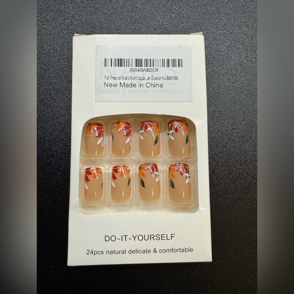 Nails Other - Red and Orange Gradient Nail Tips with DIY Application